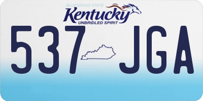 KY license plate 537JGA