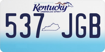 KY license plate 537JGB