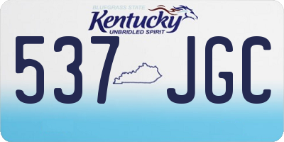 KY license plate 537JGC