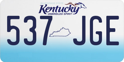 KY license plate 537JGE