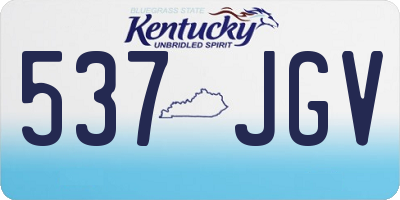 KY license plate 537JGV
