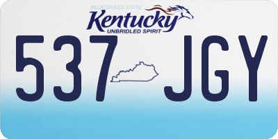 KY license plate 537JGY