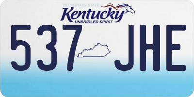 KY license plate 537JHE