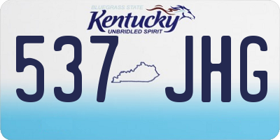 KY license plate 537JHG