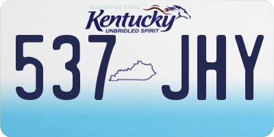 KY license plate 537JHY