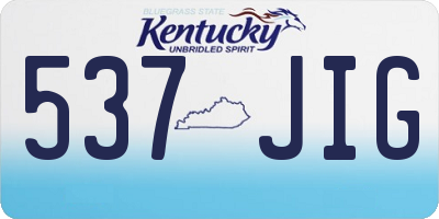 KY license plate 537JIG