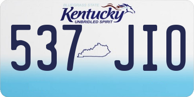 KY license plate 537JIO