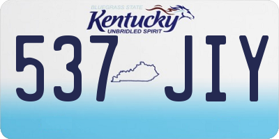KY license plate 537JIY