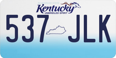 KY license plate 537JLK