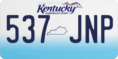 KY license plate 537JNP