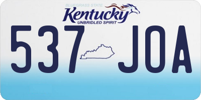 KY license plate 537JOA
