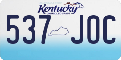 KY license plate 537JOC