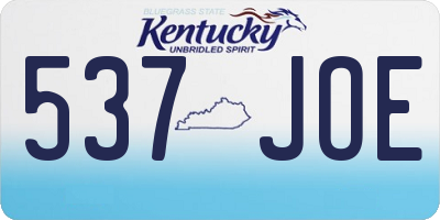KY license plate 537JOE