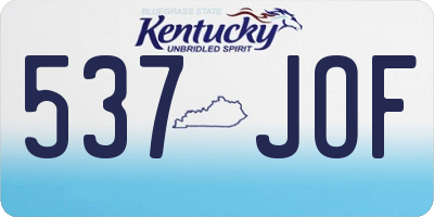 KY license plate 537JOF