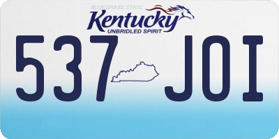 KY license plate 537JOI