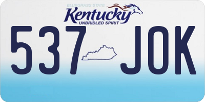 KY license plate 537JOK