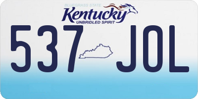 KY license plate 537JOL