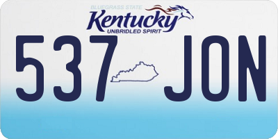 KY license plate 537JON