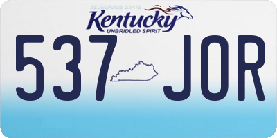 KY license plate 537JOR