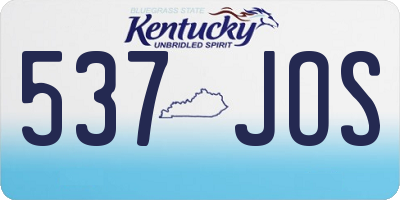 KY license plate 537JOS