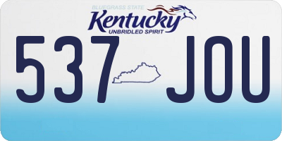 KY license plate 537JOU