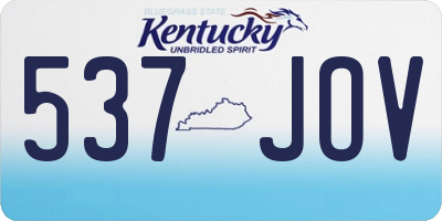 KY license plate 537JOV