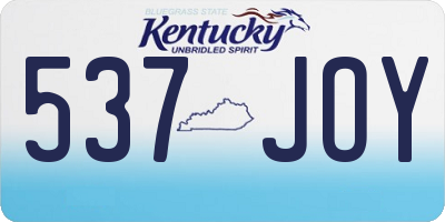 KY license plate 537JOY