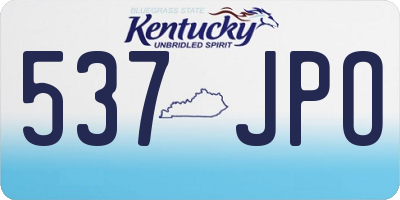 KY license plate 537JPO