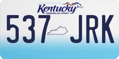 KY license plate 537JRK