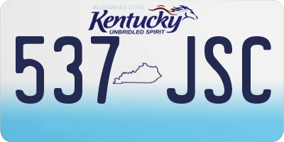 KY license plate 537JSC