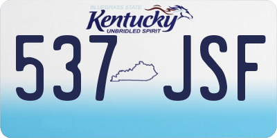 KY license plate 537JSF