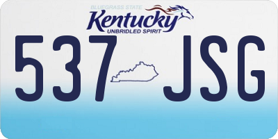 KY license plate 537JSG
