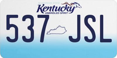 KY license plate 537JSL
