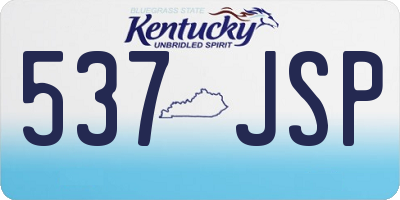 KY license plate 537JSP