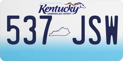 KY license plate 537JSW