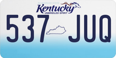 KY license plate 537JUQ