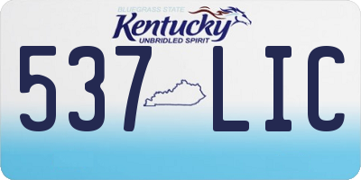 KY license plate 537LIC