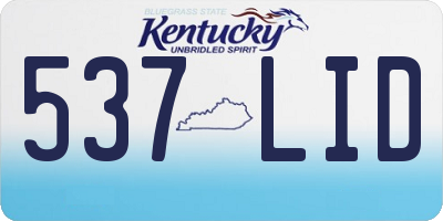 KY license plate 537LID