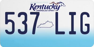 KY license plate 537LIG