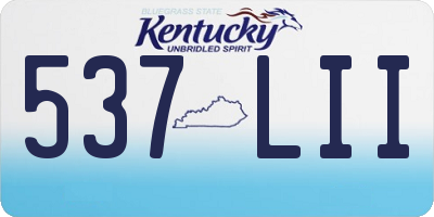 KY license plate 537LII