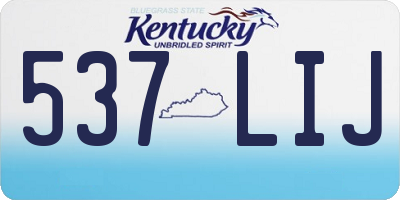 KY license plate 537LIJ