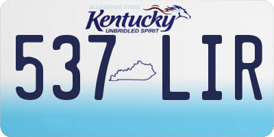KY license plate 537LIR