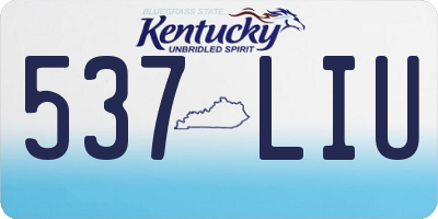 KY license plate 537LIU