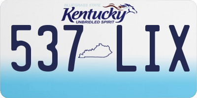 KY license plate 537LIX