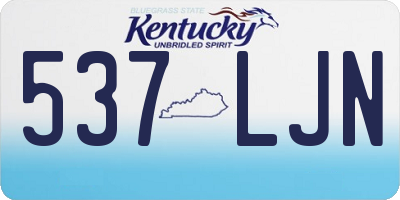 KY license plate 537LJN