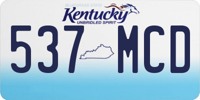 KY license plate 537MCD