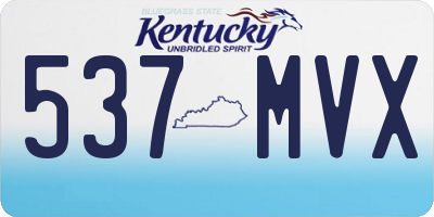 KY license plate 537MVX