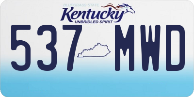 KY license plate 537MWD