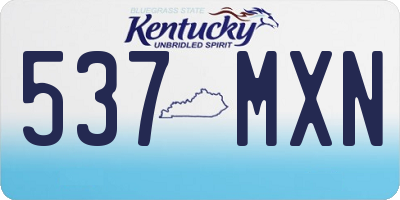 KY license plate 537MXN