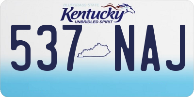 KY license plate 537NAJ